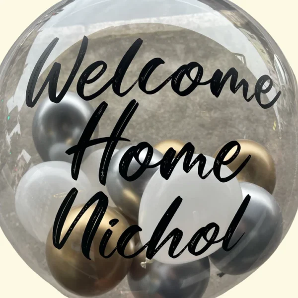 Bubble Balloons - Customised (Clear Bubble Balloon) Welcome Home